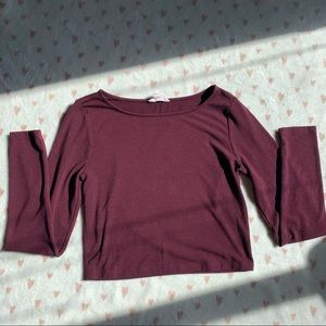 Forever 21 cropped burgundy top